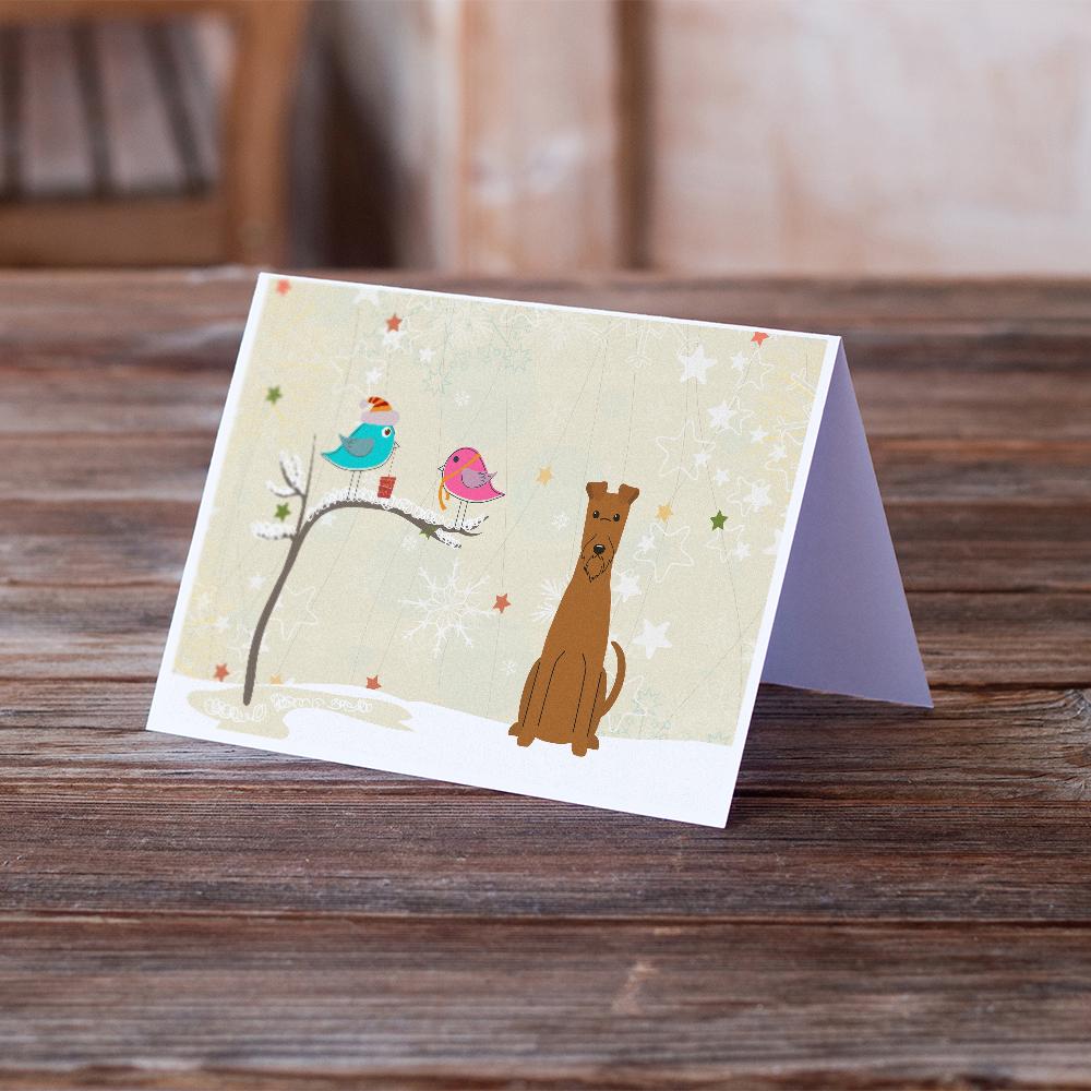 Christmas Presents between Friends Irish Terrier Greeting Cards Pack of 8 Blank Cards with Envelopes Whimsical A7 Size 5x7