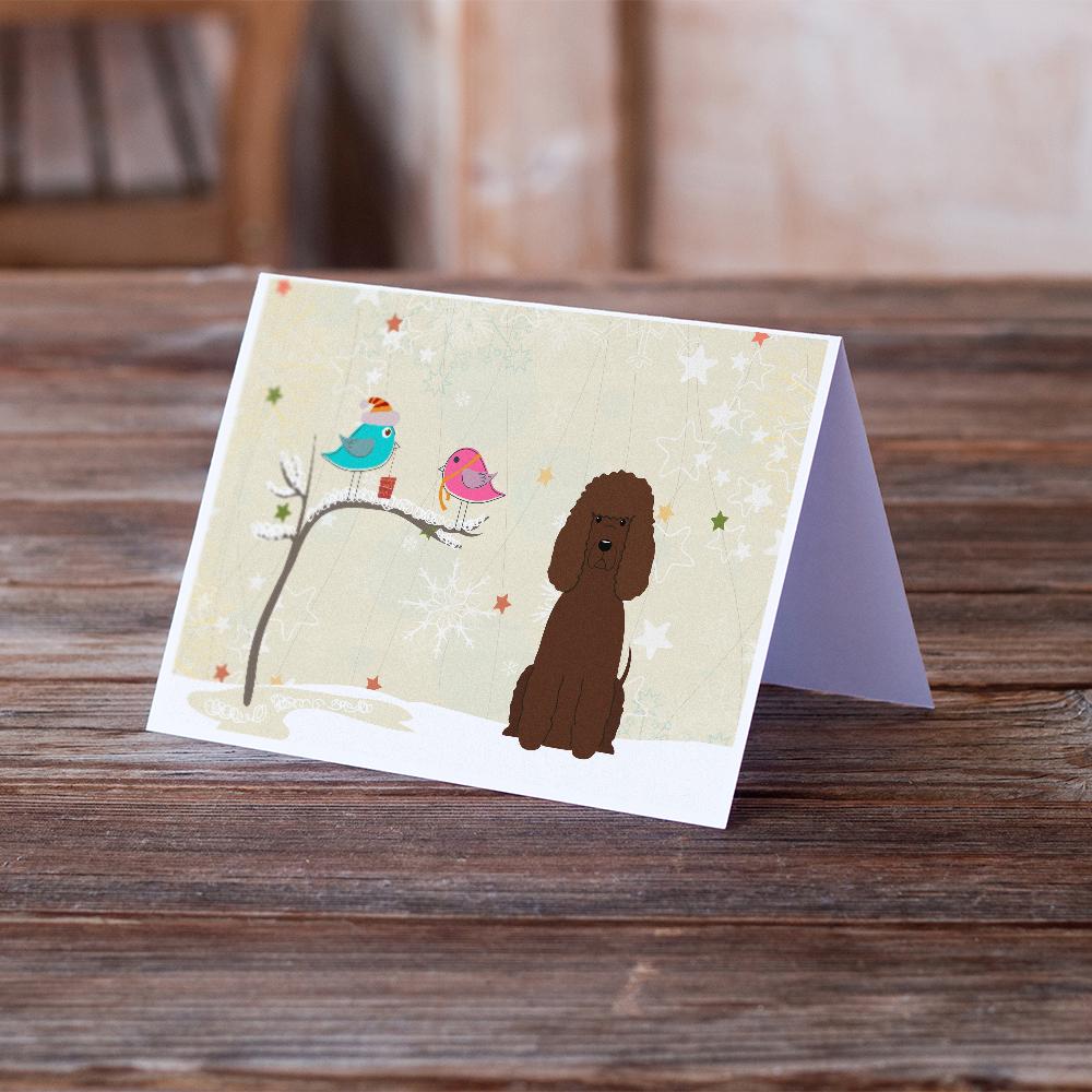 Christmas Presents between Friends Water Spaniel Greeting Cards Pack of 8 Blank Cards with Envelopes Whimsical A7 Size 5x7