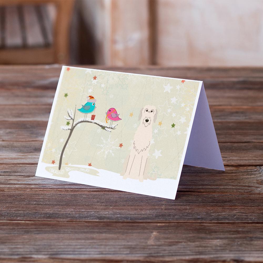Christmas Presents between Friends Irish Wolfhound Greeting Cards Pack of 8 Blank Cards with Envelopes Whimsical A7 Size 5x7
