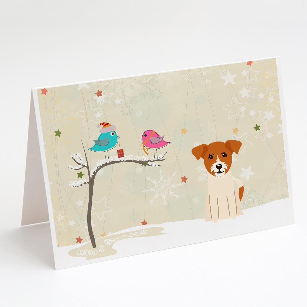 Christmas Presents between Friends Jack Russell Terrier Greeting Cards Pack of 8 Blank Cards with Envelopes Whimsical A7 Size 5x7