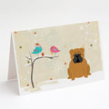 Christmas Presents between Friends English Bulldog - Red Greeting Cards Pack of 8 Blank Cards with Envelopes Whimsical A7 Size 5x7