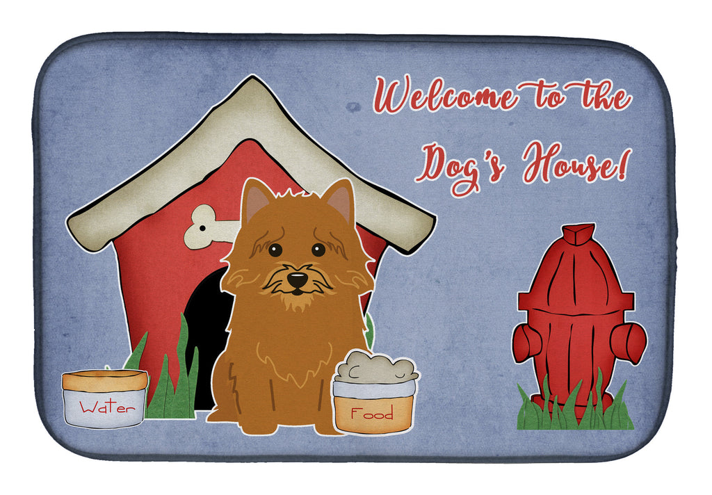 Dog House Collection Norwich Terrier Dish Drying Mat Absorbent Dish Drying Mat Pad for Kitchen Counter Dish Drainer Mat for Countertop, 14 x 21", Multicolor