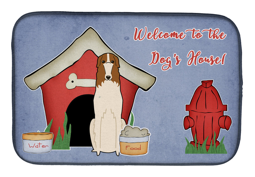 Dog House Collection Borzoi Dish Drying Mat Absorbent Dish Drying Mat Pad for Kitchen Counter Dish Drainer Mat for Countertop, 14 x 21", Multicolor
