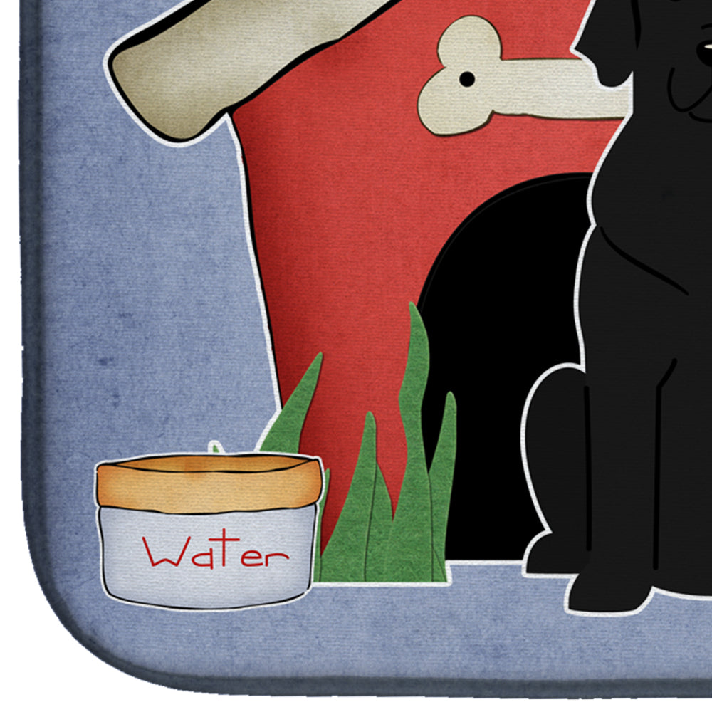 Dog House Collection Black Labrador Dish Drying Mat Absorbent Dish Drying Mat Pad for Kitchen Counter Dish Drainer Mat for Countertop, 14 x 21", Multicolor
