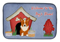 Dog House Collection Corgi Dish Drying Mat Absorbent Dish Drying Mat Pad for Kitchen Counter Dish Drainer Mat for Countertop, 14 x 21", Multicolor