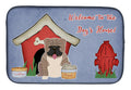 Dog House Collection English Bulldog Grey Brindle Dish Drying Mat Absorbent Dish Drying Mat Pad for Kitchen Counter Dish Drainer Mat for Countertop, 14 x 21", Multicolor