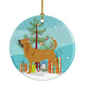 Bloodhound Merry Christmas Tree Ceramic Ornament Christmas Tree Hanging Decorations for Home Christmas Holiday, Party, Gift, 3 in, Multicolor