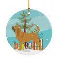 Bloodhound Merry Christmas Tree Ceramic Ornament Christmas Tree Hanging Decorations for Home Christmas Holiday, Party, Gift, 3 in, Multicolor