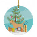 Border Terrier Merry Christmas Tree Ceramic Ornament Christmas Tree Hanging Decorations for Home Christmas Holiday, Party, Gift, 3 in, Multicolor