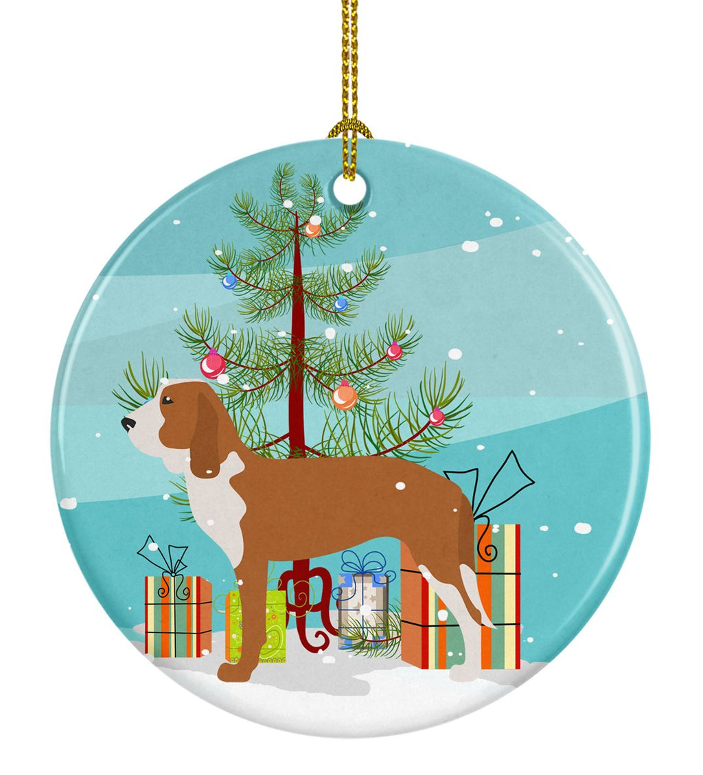 Spanish Hound Merry Christmas Tree Ceramic Ornament Christmas Tree Hanging Decorations for Home Christmas Holiday, Party, Gift, 3 in, Multicolor
