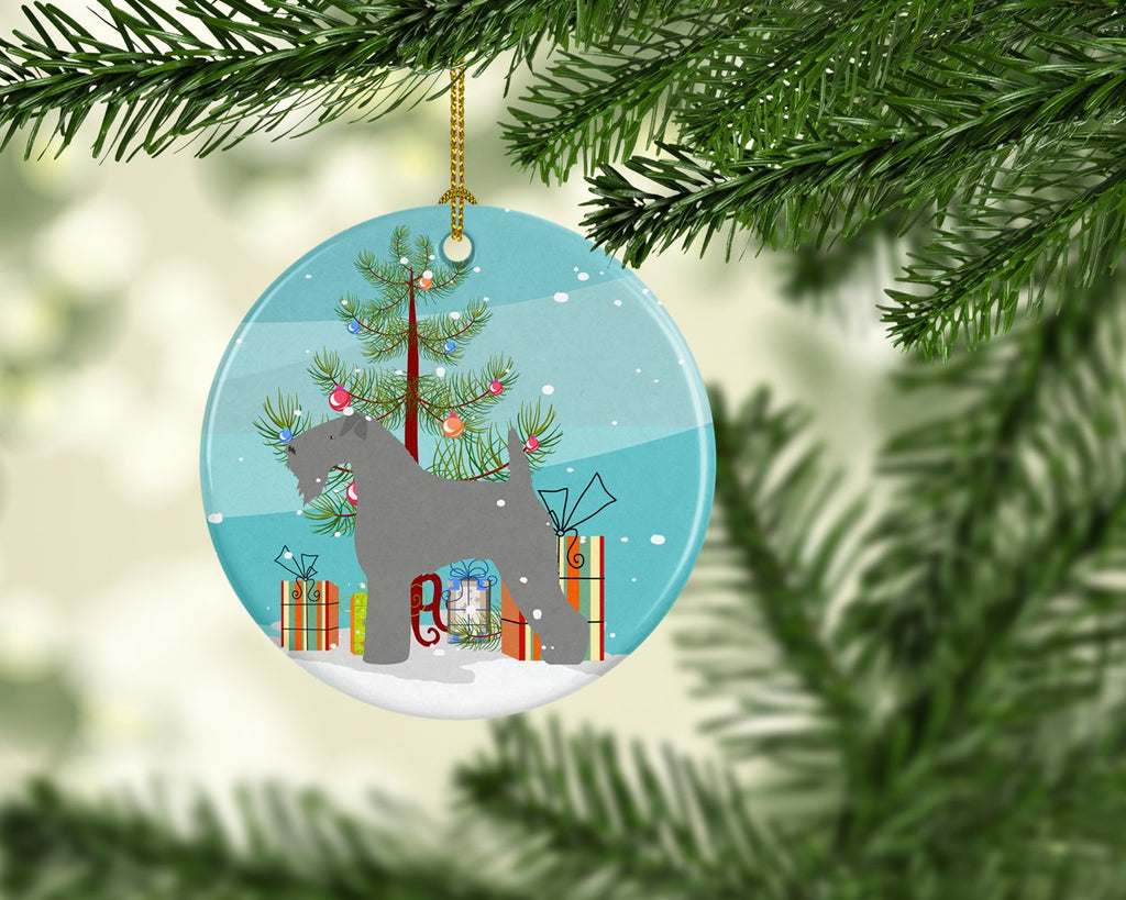 Kerry Blue Terrier Merry Christmas Tree Ceramic Ornament Christmas Tree Hanging Decorations for Home Christmas Holiday, Party, Gift, 3 in, Multicolor