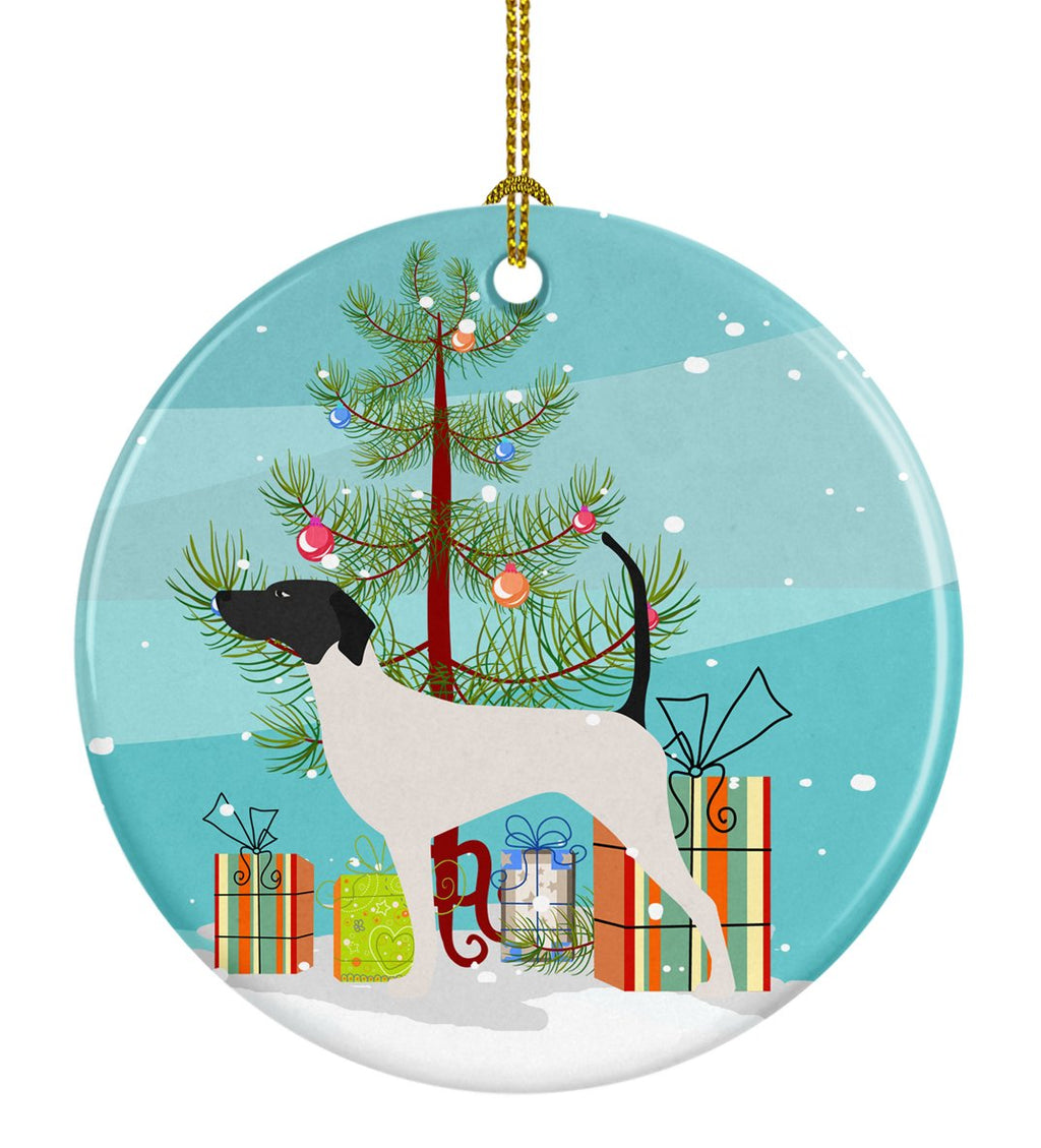 English Pointer Merry Christmas Tree Ceramic Ornament Christmas Tree Hanging Decorations for Home Christmas Holiday, Party, Gift, 3 in, Multicolor