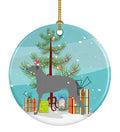 Scottish Deerhound Merry Christmas Tree Ceramic Ornament Christmas Tree Hanging Decorations for Home Christmas Holiday, Party, Gift, 3 in, Multicolor