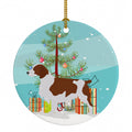 Welsh Springer Spaniel Merry Christmas Tree Ceramic Ornament Christmas Tree Hanging Decorations for Home Christmas Holiday, Party, Gift, 3 in, Multicolor