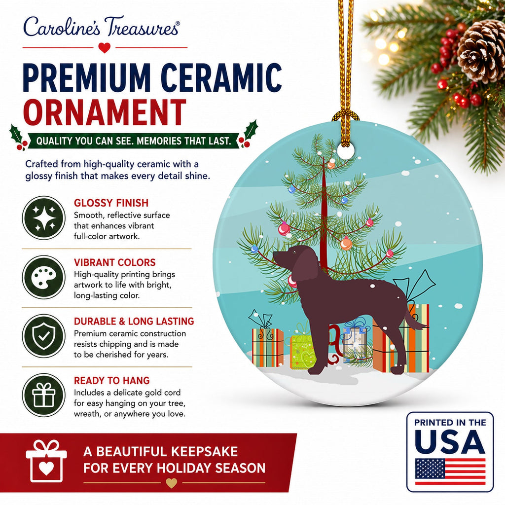 American Water Spaniel Merry Christmas Tree Ceramic Ornament Christmas Tree Hanging Decorations for Home Christmas Holiday, Party, Gift, 3 in, Multicolor