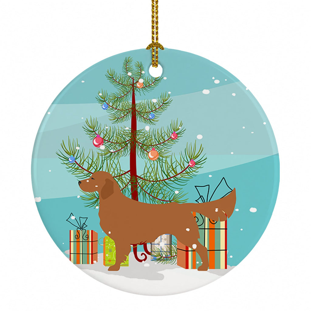 Golden Retriever Merry Christmas Tree Ceramic Ornament Christmas Tree Hanging Decorations for Home Christmas Holiday, Party, Gift, 3 in, Multicolor