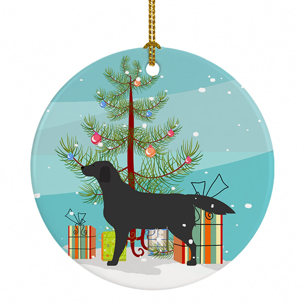 Black Labrador Retriever Merry Christmas Tree Ceramic Ornament Christmas Tree Hanging Decorations for Home Christmas Holiday, Party, Gift, 3 in, Multicolor