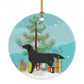 Black Labrador Retriever Merry Christmas Tree Ceramic Ornament Christmas Tree Hanging Decorations for Home Christmas Holiday, Party, Gift, 3 in, Multicolor