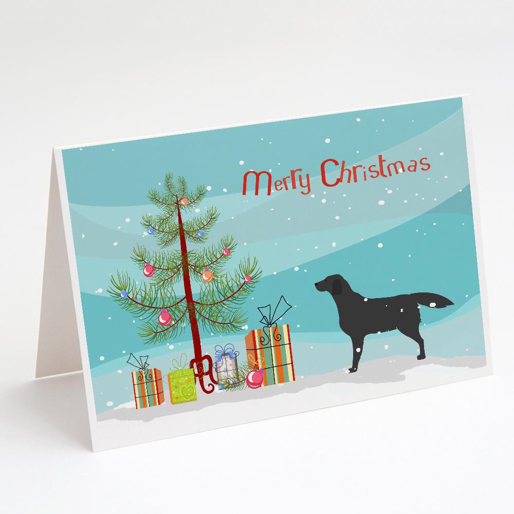 Black Labrador Retriever Merry Christmas Tree Greeting Cards Pack of 8 Blank Cards with Envelopes Whimsical A7 Size 5x7