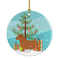 Norfolk Terrier Merry Christmas Tree Ceramic Ornament Christmas Tree Hanging Decorations for Home Christmas Holiday, Party, Gift, 3 in, Multicolor