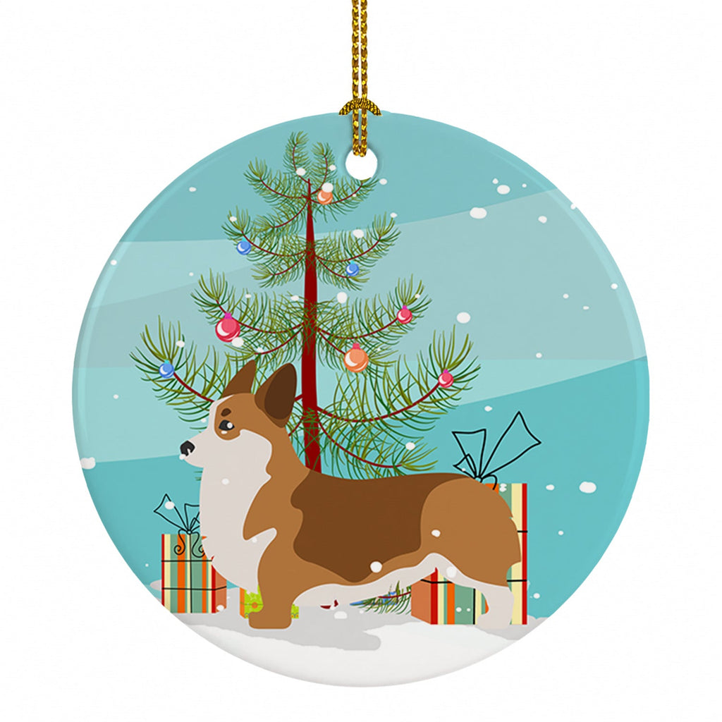 Corgi Merry Christmas Tree Ceramic Ornament Christmas Tree Hanging Decorations for Home Christmas Holiday, Party, Gift, 3 in, Multicolor