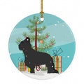 Briard Merry Christmas Tree Ceramic Ornament Christmas Tree Hanging Decorations for Home Christmas Holiday, Party, Gift, 3 in, Multicolor
