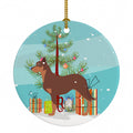 Australian Kelpie Dog Merry Christmas Tree Ceramic Ornament Christmas Tree Hanging Decorations for Home Christmas Holiday, Party, Gift, 3 in, Multicolor