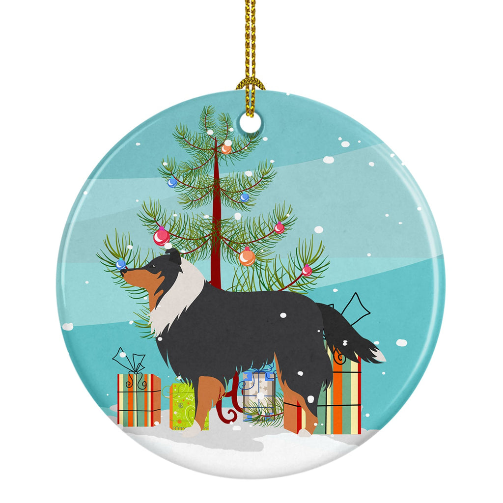 Sheltie/Shetland Sheepdog Merry Christmas Tree Ceramic Ornament Christmas Tree Hanging Decorations for Home Christmas Holiday, Party, Gift, 3 in, Multicolor