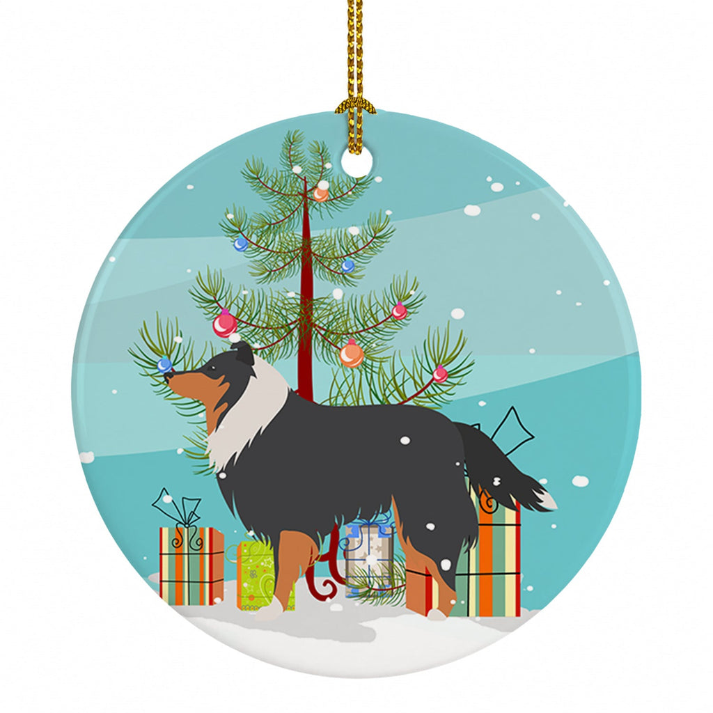 Sheltie/Shetland Sheepdog Merry Christmas Tree Ceramic Ornament Christmas Tree Hanging Decorations for Home Christmas Holiday, Party, Gift, 3 in, Multicolor