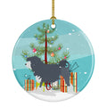 Lowchen Merry Christmas Tree Ceramic Ornament Christmas Tree Hanging Decorations for Home Christmas Holiday, Party, Gift, 3 in, Multicolor