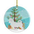 Maltese Merry Christmas Tree Ceramic Ornament Christmas Tree Hanging Decorations for Home Christmas Holiday, Party, Gift, 3 in, Multicolor