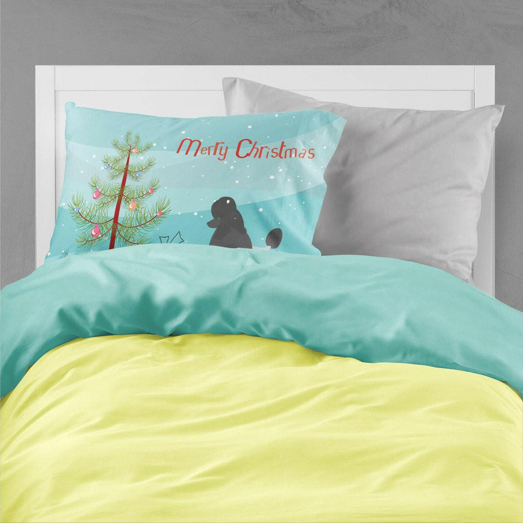 Poodle Merry Christmas Tree Standard Pillowcase Lightweight Super Soft Easy Care Decorative Artwork Pillowcase, Standard