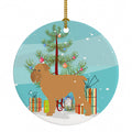 Brussels Griffon Merry Christmas Tree Ceramic Ornament Christmas Tree Hanging Decorations for Home Christmas Holiday, Party, Gift, 3 in, Multicolor