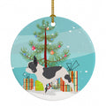 French Bulldog Merry Christmas Tree Ceramic Ornament Christmas Tree Hanging Decorations for Home Christmas Holiday, Party, Gift, 3 in, Multicolor