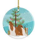 Shih Tzu Merry Christmas Tree Ceramic Ornament Christmas Tree Hanging Decorations for Home Christmas Holiday, Party, Gift, 3 in, Multicolor