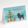 Affenpinscher Merry Christmas Tree Greeting Cards Pack of 8 Blank Cards with Envelopes Whimsical A7 Size 5x7