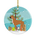 Boxer Merry Christmas Tree Ceramic Ornament Christmas Tree Hanging Decorations for Home Christmas Holiday, Party, Gift, 3 in, Multicolor