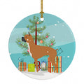 Boxer Merry Christmas Tree Ceramic Ornament Christmas Tree Hanging Decorations for Home Christmas Holiday, Party, Gift, 3 in, Multicolor