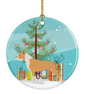 Staffordshire Bull Terrier Merry Christmas Tree Ceramic Ornament Christmas Tree Hanging Decorations for Home Christmas Holiday, Party, Gift, 3 in, Multicolor