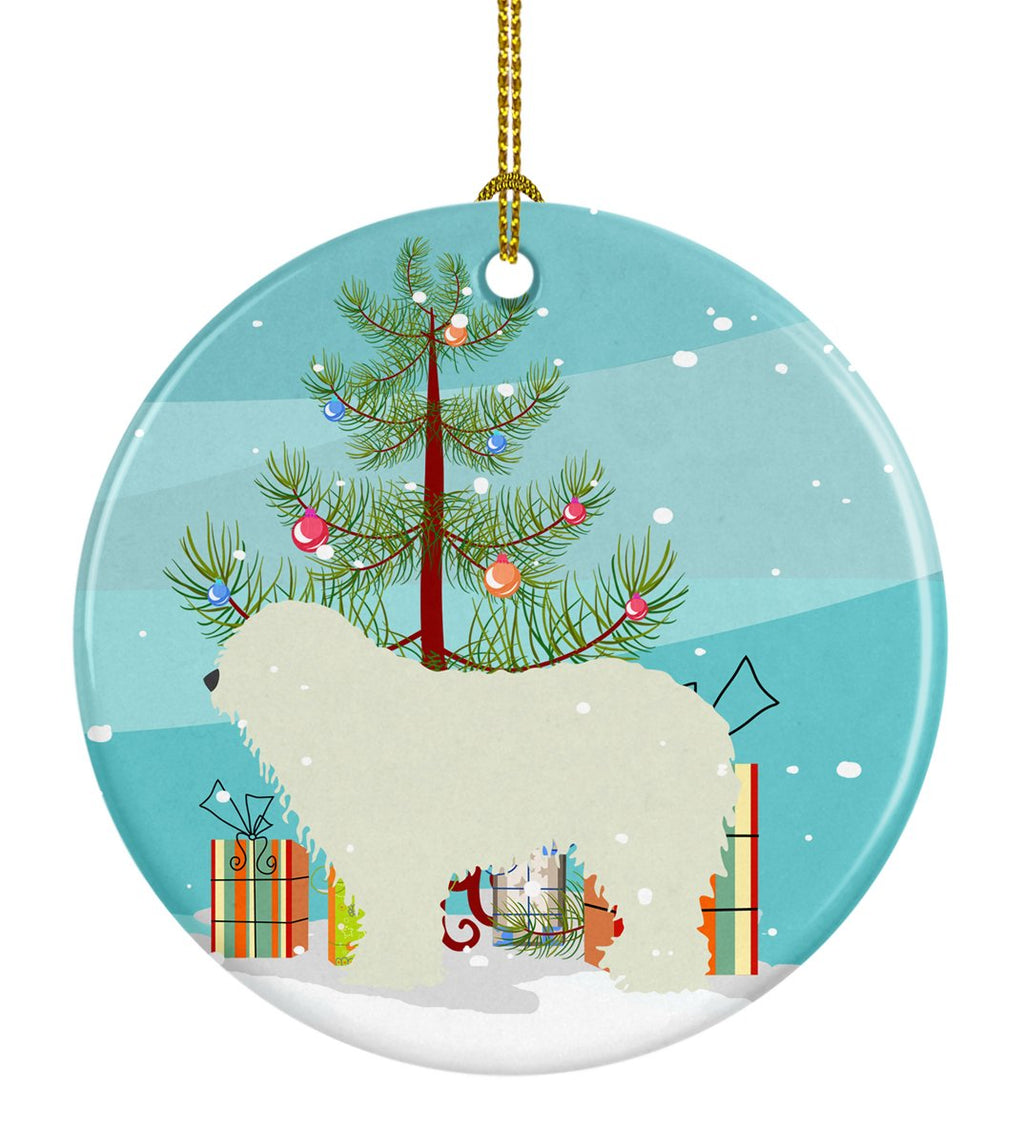 Komondor Merry Christmas Tree Ceramic Ornament Christmas Tree Hanging Decorations for Home Christmas Holiday, Party, Gift, 3 in, Multicolor