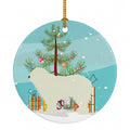 Komondor Merry Christmas Tree Ceramic Ornament Christmas Tree Hanging Decorations for Home Christmas Holiday, Party, Gift, 3 in, Multicolor