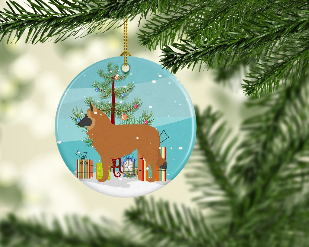 Belgian Shepherd Merry Christmas Tree Ceramic Ornament Christmas Tree Hanging Decorations for Home Christmas Holiday, Party, Gift, 3 in, Multicolor