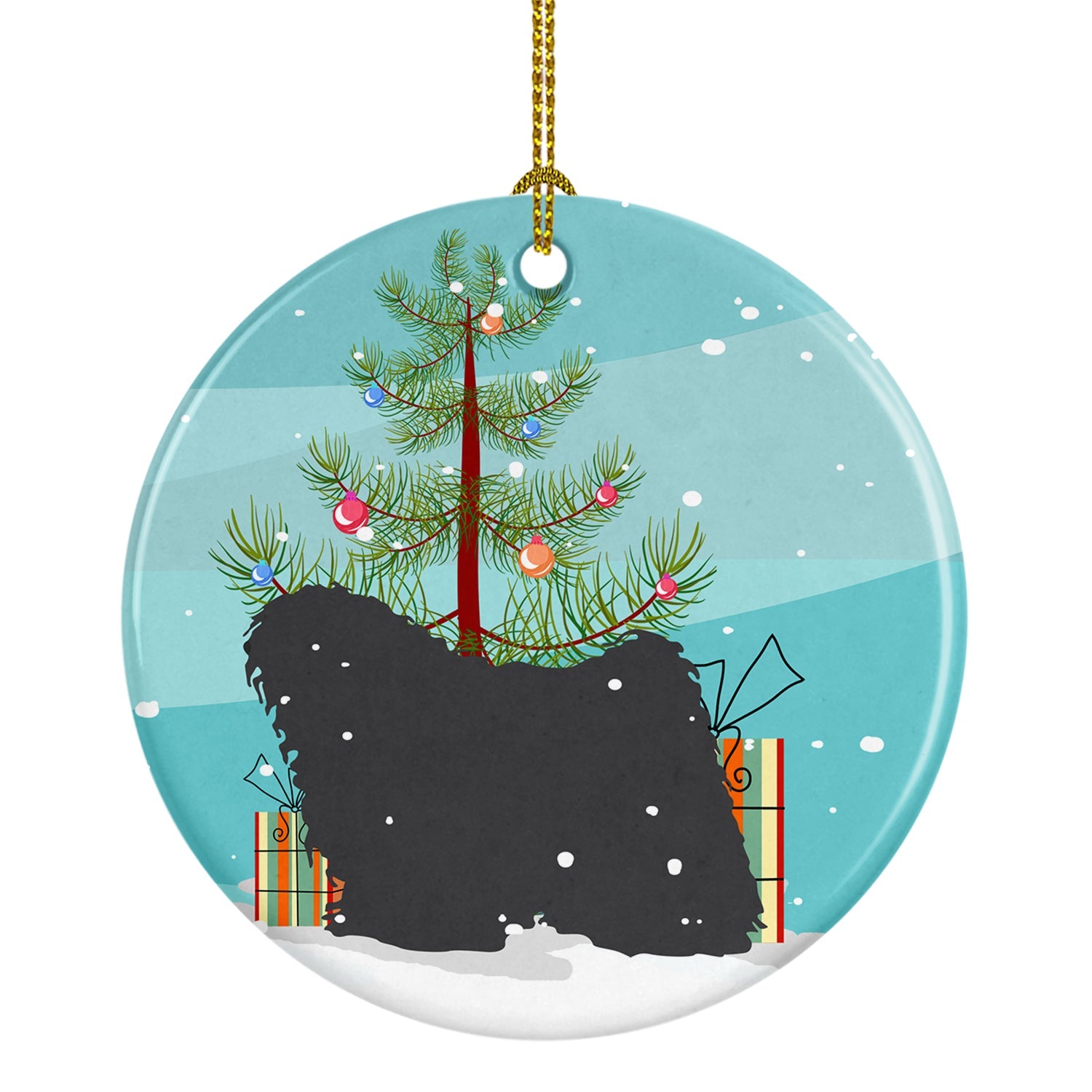 Puli Merry Christmas Tree Ceramic Ornament Christmas Tree Hanging Decorations for Home Christmas Holiday, Party, Gift, 3 in, Multicolor