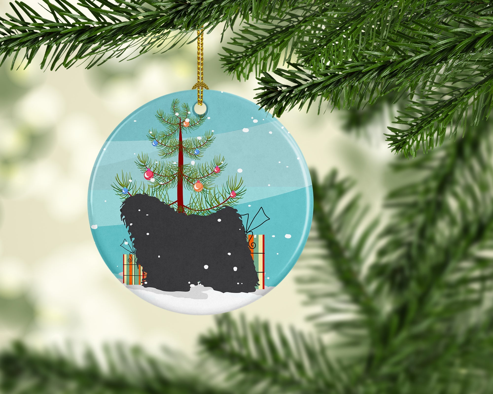 Puli Merry Christmas Tree Ceramic Ornament Christmas Tree Hanging Decorations for Home Christmas Holiday, Party, Gift, 3 in, Multicolor