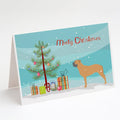 Bullmastiff Merry Christmas Tree Greeting Cards Pack of 8 Blank Cards with Envelopes Whimsical A7 Size 5x7