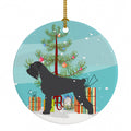 Giant Schnauzer Merry Christmas Tree Ceramic Ornament Christmas Tree Hanging Decorations for Home Christmas Holiday, Party, Gift, 3 in, Multicolor