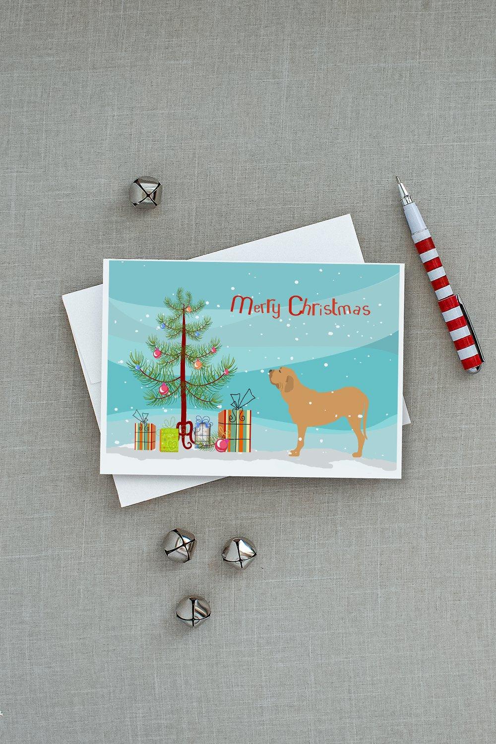 Fila Brasileiro Merry Christmas Tree Greeting Cards Pack of 8 Blank Cards with Envelopes Whimsical A7 Size 5x7