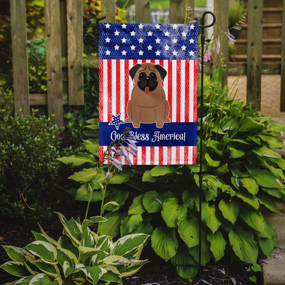 Patriotic USA Pug Brown Garden Flag Mailbox Decorative Yard Banner Outside Patio Artwork for Flower Beds, Garden Size, Multicolor
