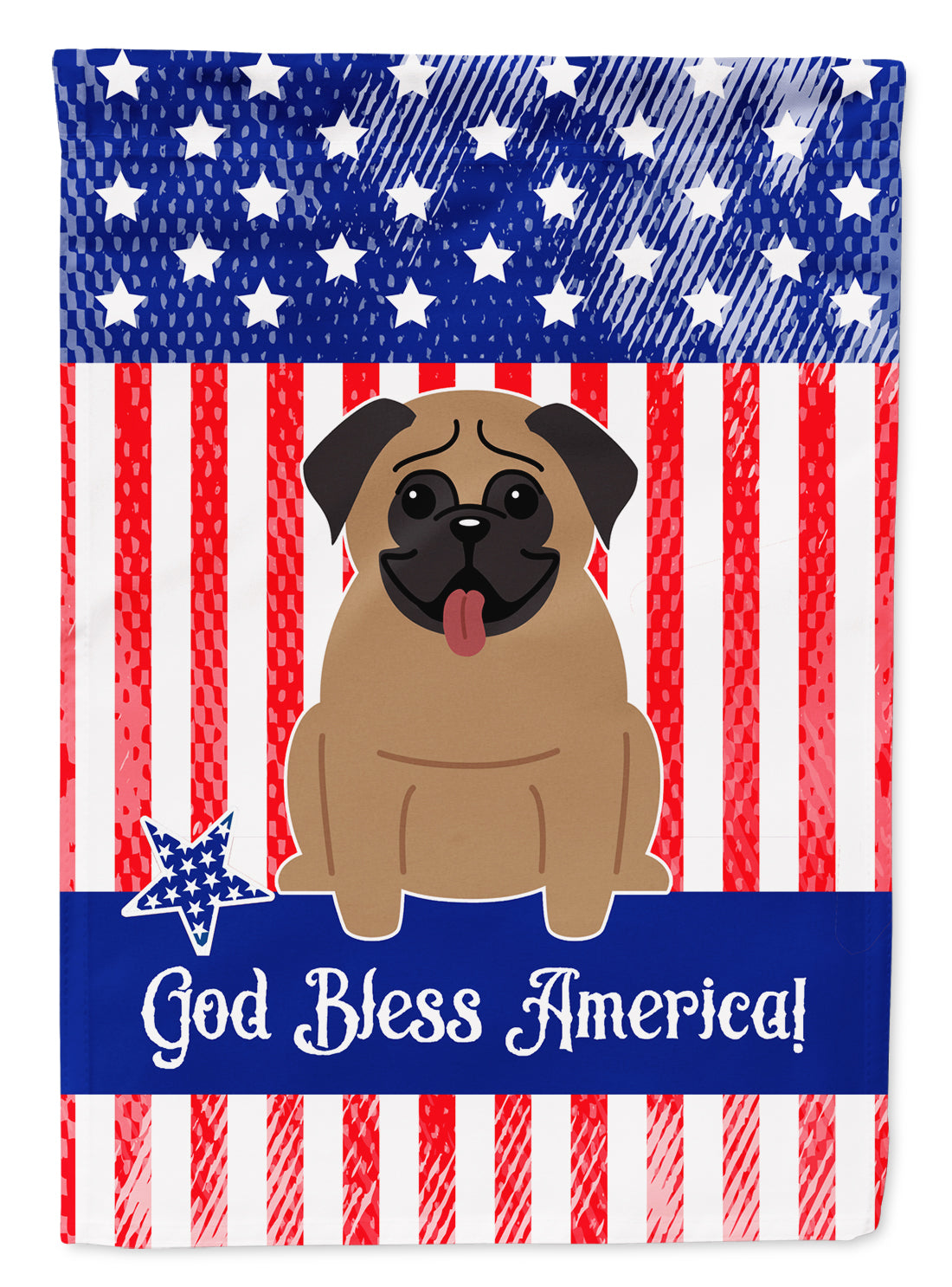 Patriotic USA Pug Brown Garden Flag Mailbox Decorative Yard Banner Outside Patio Artwork for Flower Beds, Garden Size, Multicolor