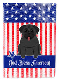 Patriotic USA Pug Black Garden Flag Mailbox Decorative Yard Banner Outside Patio Artwork for Flower Beds, Garden Size, Multicolor